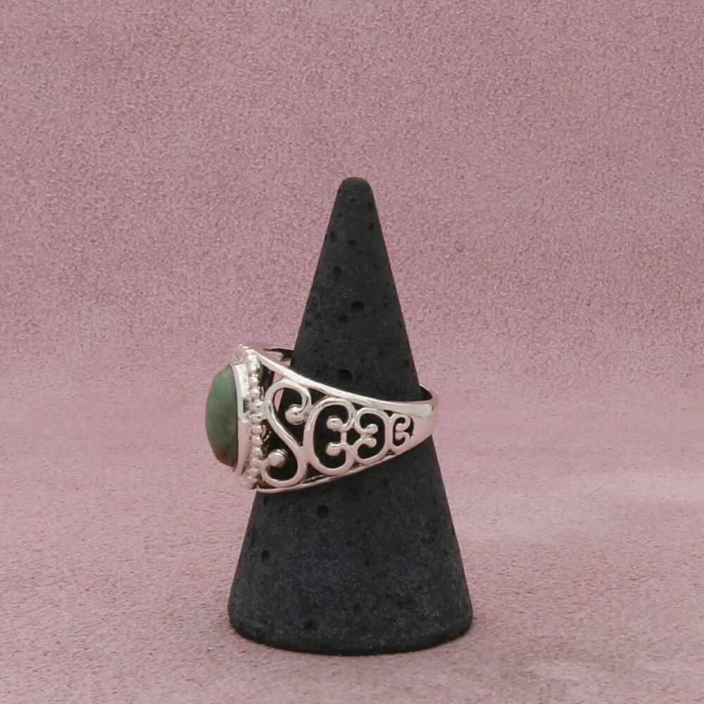 sterling silver blue jasper scroll ring size 8 - Picture 4 of 5
